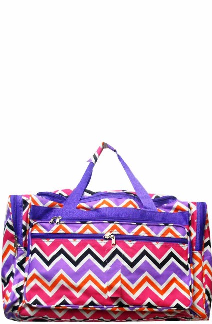 Printed Duffle Bag-T22/CV/MULTI/PURPLE